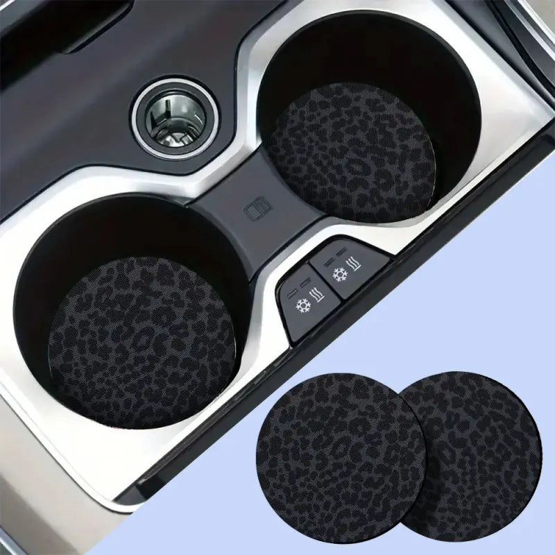 2 or 4 Pcs Leopard Print Car Interior Coasters, Absorbent Neoprene, Easy to Clean, Gift for Him or Her, Car Accessories, Car Essentials