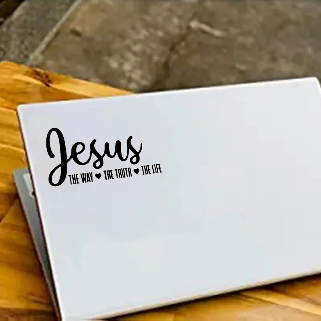 2Pcs Jesus the WAY ...Car Sticker, Black & Silvery Letter Pattern Car Sticker, Creative Decorative Sticker for Window Decal, Universal Car Exterior Decorative Sticker for Car, Truck & Suv,Summervibes Car Decoration