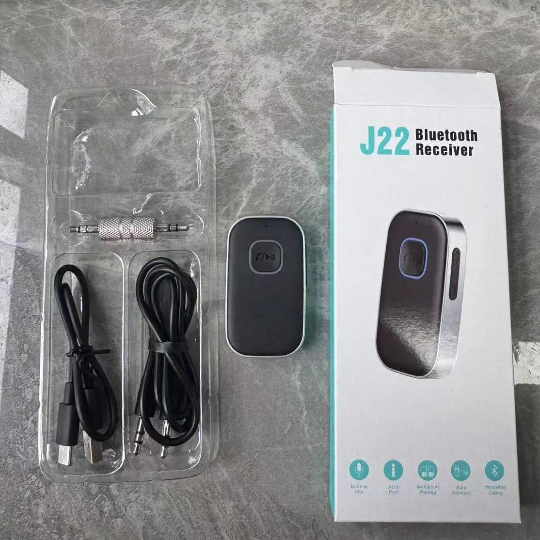 Bluetooth-Compatible Audio Receiver and Wireless FM Transmitter, AUX Input Sound Adapter for Car #GLOBAL PICKS