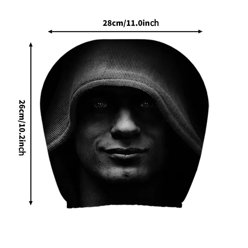 2 Pcs 11 X 10.2 Inch Mysterious Hooded Figure Pattern Car Headrest Covers, Car Seat Decorative, Universal Easy-To-Install and Durable Car Interior Seat Accessories, Ideal Gifts for Daily Commutes, Travel and Car Enthusiasts, 0112LYY
