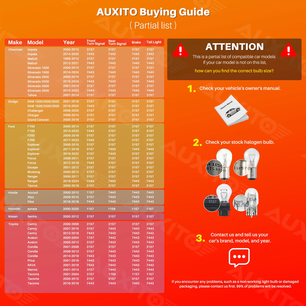AUXITO Red LED Strobe Tail Brake Light Bulb, CANBUS Ready 7440/7443 or 3156/3157 LED Flashing Stop Bulbs (Not Universal), 2800LM 300% Brighter Plug and Play, for Backup Light, Tail Light, Brake Light, Turn Signal Light, Parking Light, Pack of 2