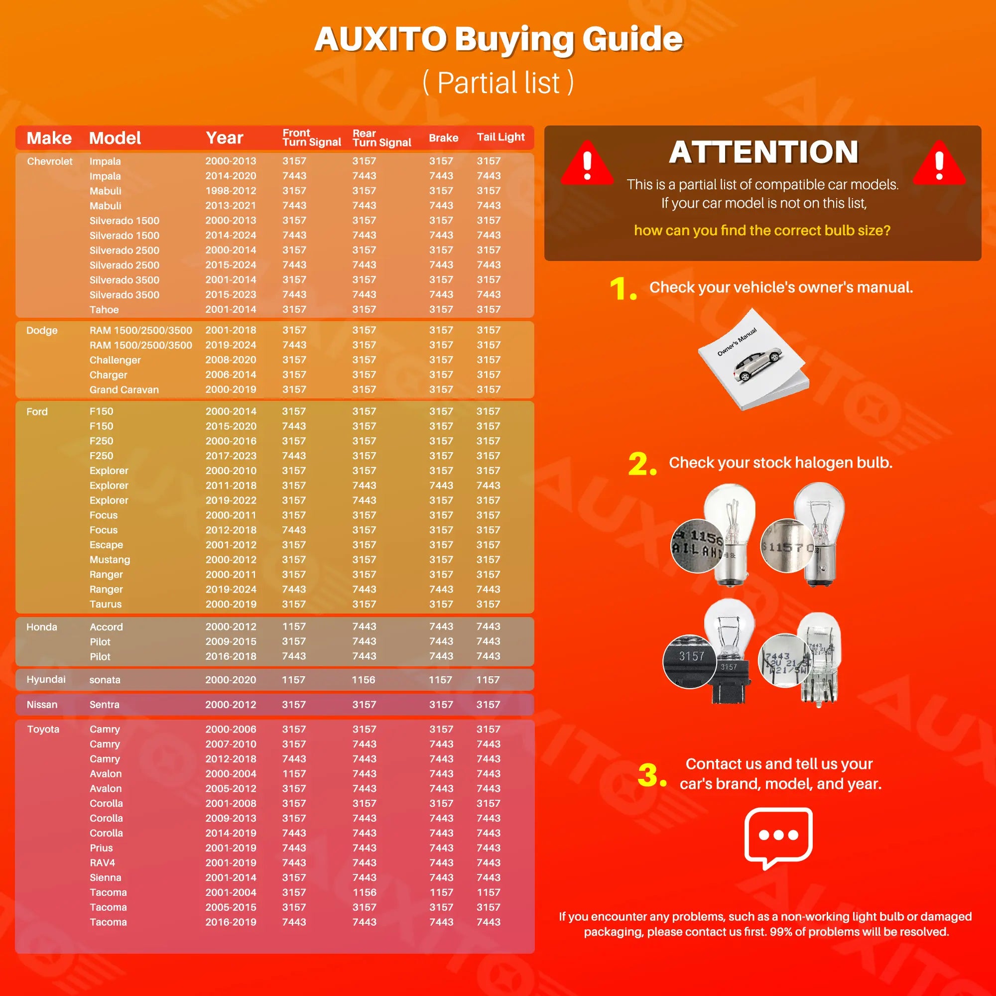 AUXITO Red LED Strobe Tail Brake Light Bulb, CANBUS Ready 7440/7443 or 3156/3157 LED Flashing Stop Bulbs (Not Universal), 2800LM 300% Brighter Plug and Play, for Backup Light, Tail Light, Brake Light, Turn Signal Light, Parking Light, Pack of 2