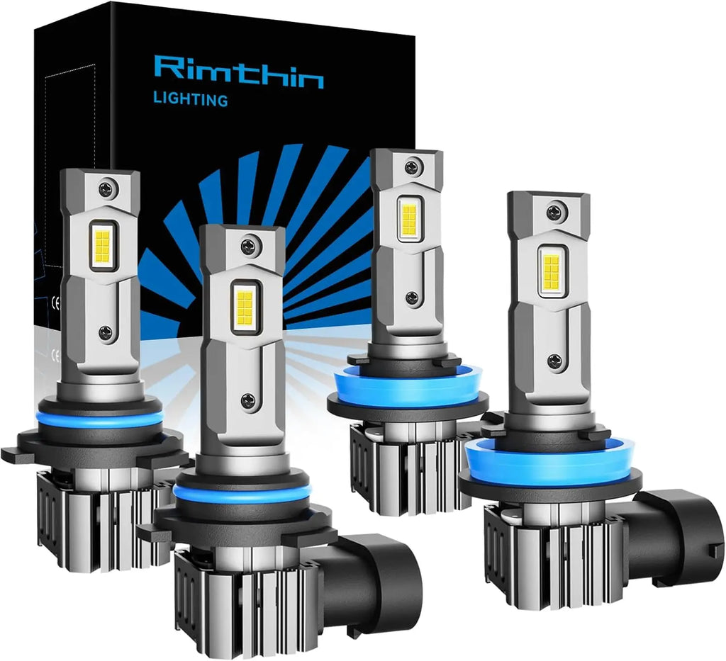 Rimthin 9005/HB3/9006/HB4/H11/H9/H8/H7/H13/H4/9007 D1S White LED Headlight Kit High/Low Beam Bulbs Super Bright 6000K 32000LM, Led Car Lights, Car Accessories Tiktokshopspringglowup