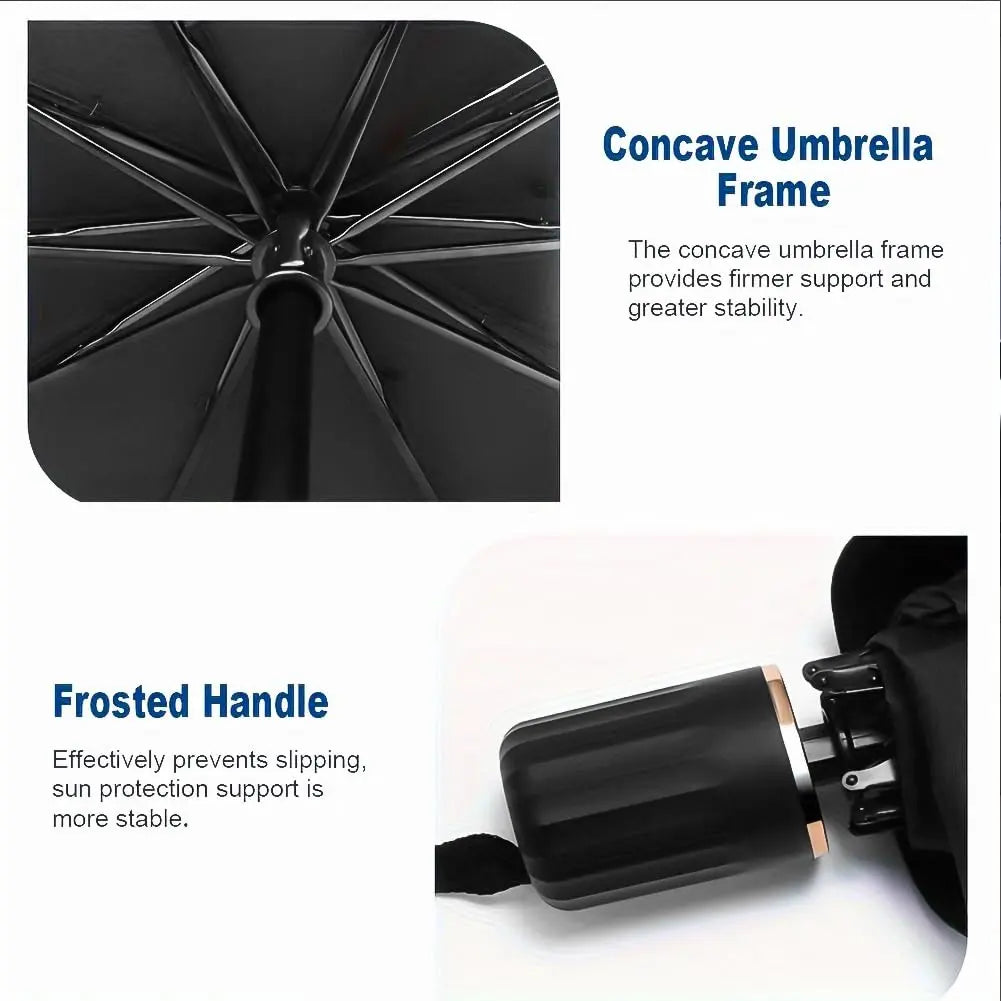 Foldable Windshield Sun Shade Umbrella, 55" X31" Reflective Car Window Cover for Front Window Heat Insulation Protection, for Auto Sedan, Windshield