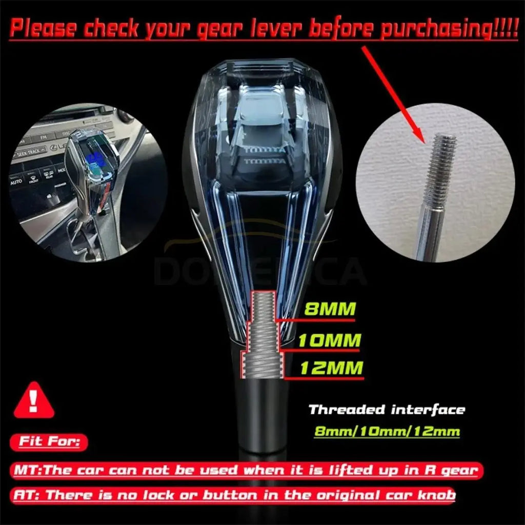 Crystal Automatic Gear Shift Knob with Rechargeable LED Light, Universal Car Interior Accessory for Toyota, Lexus, Mazda, Mitsubishi, Volkswagen and Kia, Car Accessories, Automotive