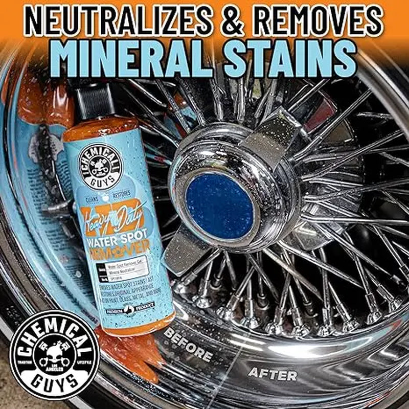 Chemical Guys 16Oz Heavy-Duty Water Spot Remover - Fast-Acting Automotive Detailing & Car Cleaning Product, Car Windshield Cleaner, Multi-Surface Solution for Paint, Metal, Wheels, Prevents Etching, Restores Shine, Car Cleaning Products