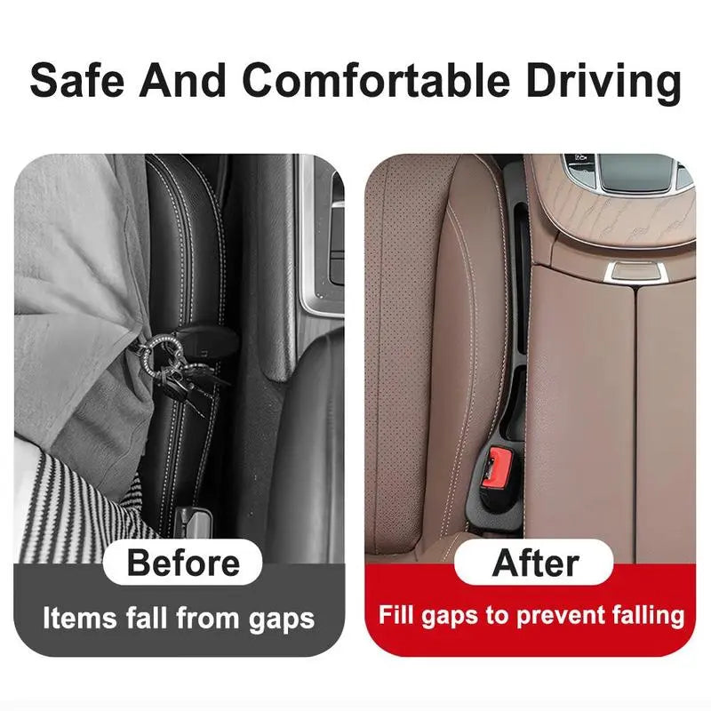 Two-Piece Anti-Slip Protection Car Seat Gap Filler, PU Leather Console Gap Filler, Universal Fit for All Cars, SUV Protection, Car Console Organizer, Car Essentials