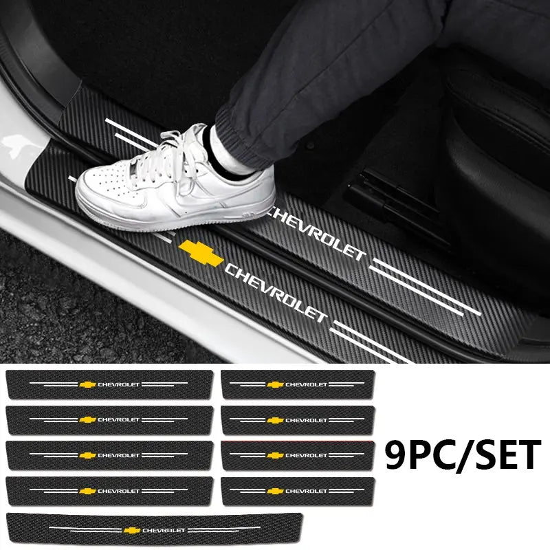 Chevrolet Car Door Sill Protector Strips, Anti-Scratch Wear Resistant, Fits Malibu, Equinox, Suburban, Camaro, Exterior Decoration Accessories
