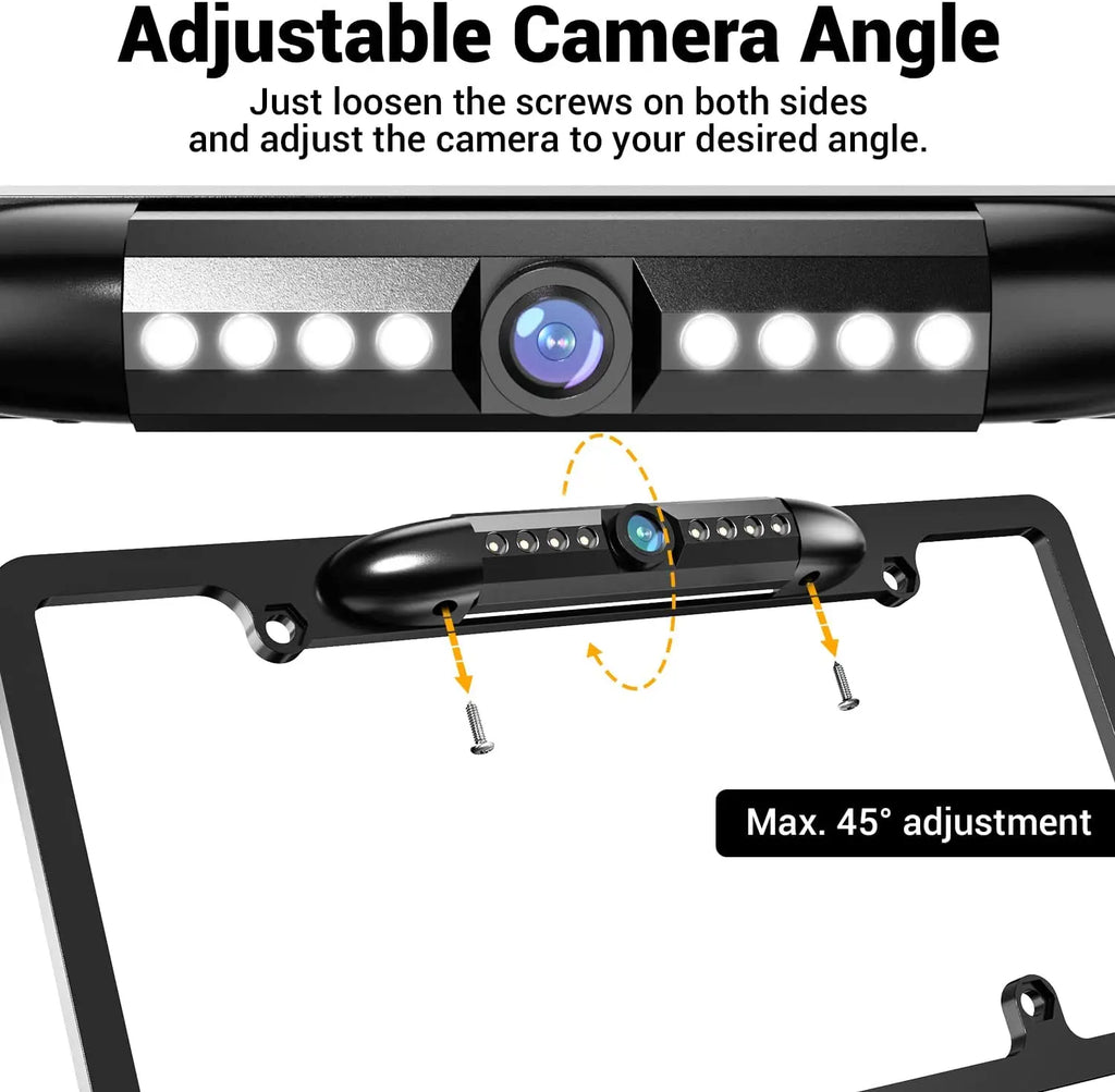 [Weekly Deals] License Plate Backup Camera HD Night Vision Rear [Summer Vibes] View Camera with 8 Leds 170° Viewing Angle Waterproof Backup Rear Camera for Cars, SUV, Trucks, RV and More