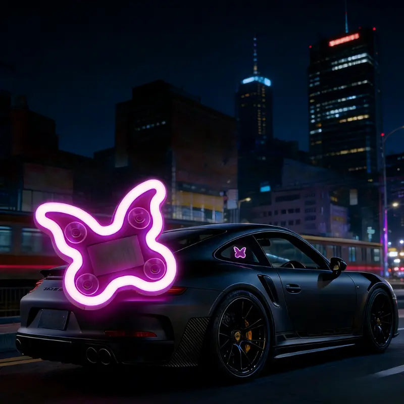 Joytutus Summervibes-Solar Powered LED Heart Shape C-Pillar Neon Light Eco-Friendly Wireless Car Interior Decor 9.57Mm X 8.42Mm X 15.36Mm Modern Stylish Design Tiktokshopspringglowup