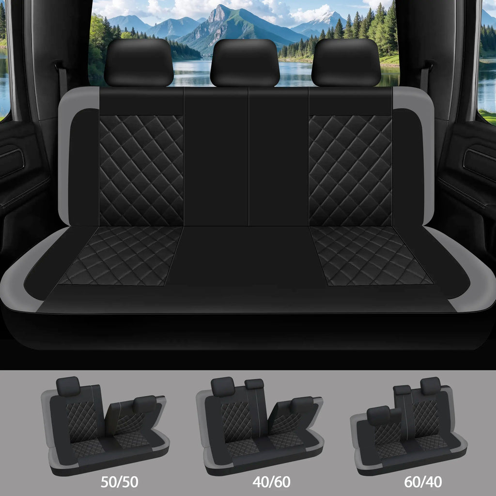 Universal Car Seat Covers 1 Set 5 Seats for Car Front & Rear Seat Covers, PU Leather Waterproof Automotive Seat Protectors, Fits Most Vehicles, Car Interior Accessories