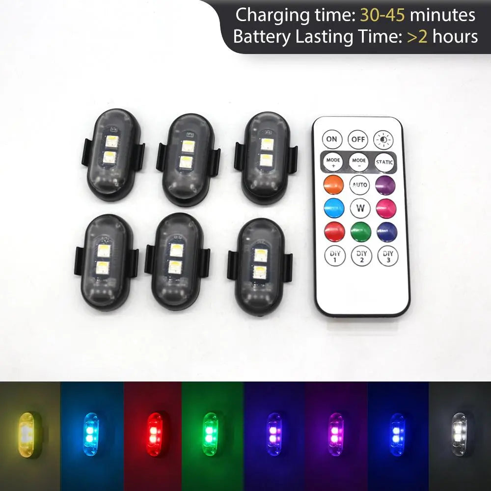 Car LED Light, Remote Control LED Strobe Light, Anti-Collision Aircraft Light Warning Light, Multifunctional Car Decorative Light, LED Car Ambient Light, Multiple Lighting Modes, Led Car Lights
