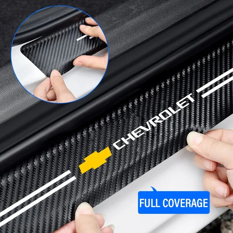 Chevrolet Car Door Sill Protector Strips, Anti-Scratch Wear Resistant, Fits Malibu, Equinox, Suburban, Camaro, Exterior Decoration Accessories