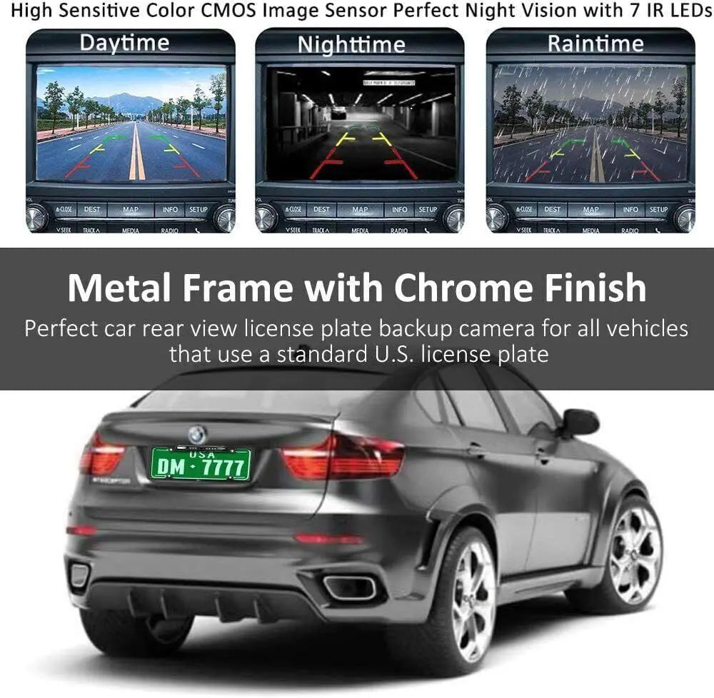 [Weekly Deals] License Plate Backup Camera HD Night Vision Rear [Summer Vibes] View Camera with 8 Leds 170° Viewing Angle Waterproof Backup Rear Camera for Cars, SUV, Trucks, RV and More