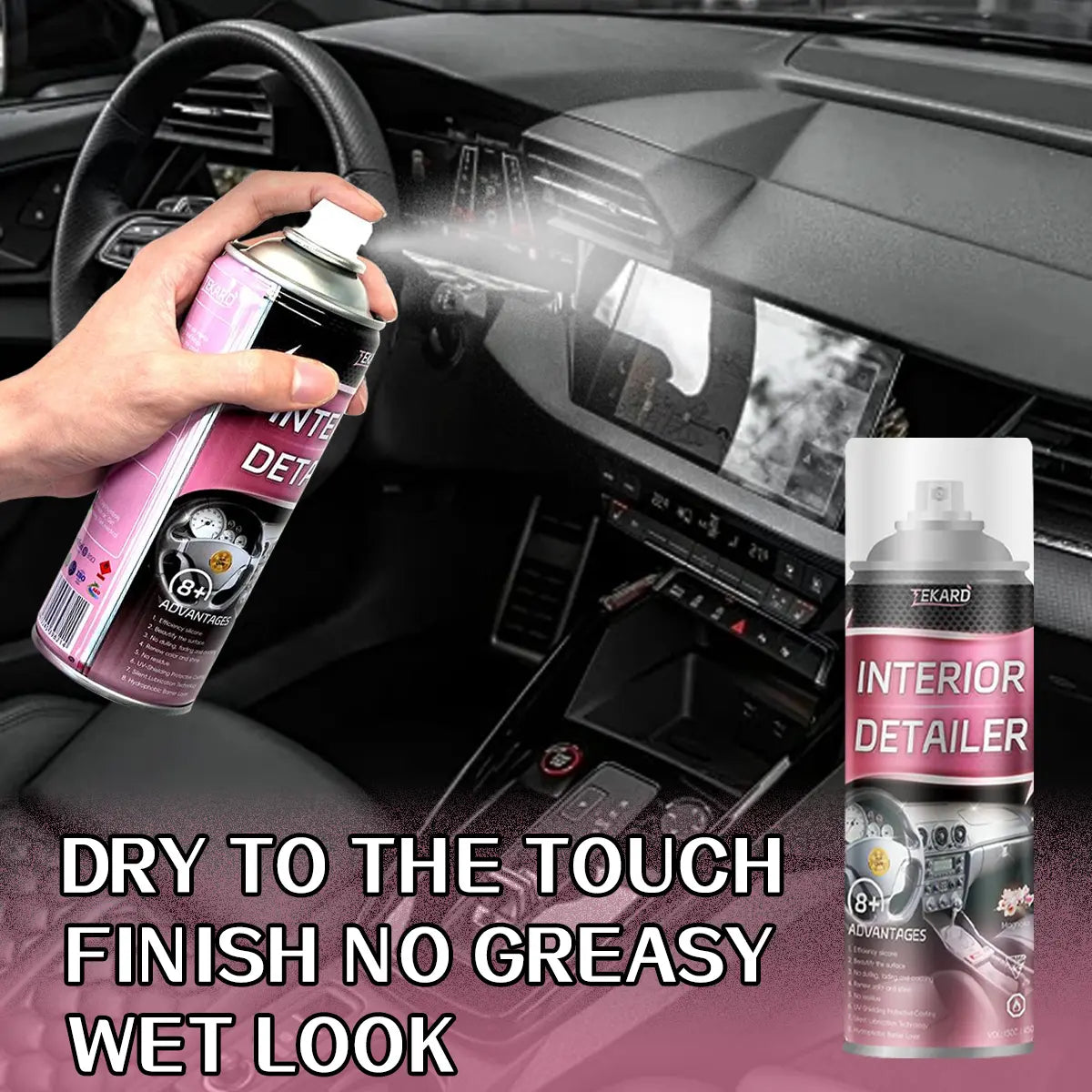 Tekard Interior Detailer Restorer Polishesfor Leather,Plastic ,Rubber,User Friendly Trimrestorer Safe Auto Detailing Supplies-15 Oz Kituv Protection Car Fathersdaygift