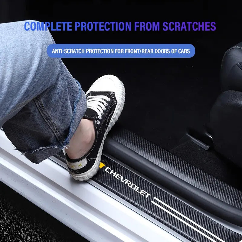 Chevrolet Car Door Sill Protector Strips, Anti-Scratch Wear Resistant, Fits Malibu, Equinox, Suburban, Camaro, Exterior Decoration Accessories