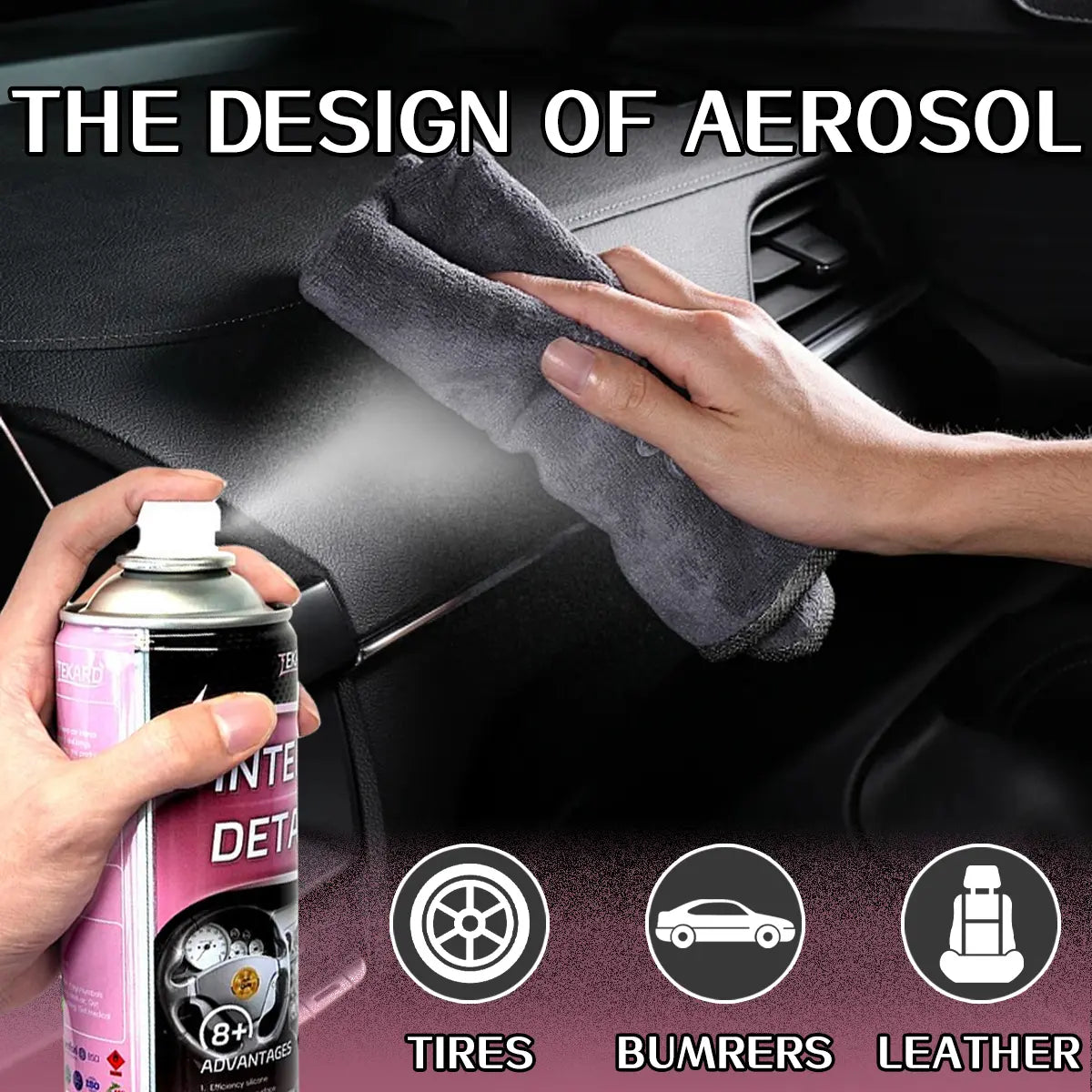 Tekard Interior Detailer Restorer Polishesfor Leather,Plastic ,Rubber,User Friendly Trimrestorer Safe Auto Detailing Supplies-15 Oz Kituv Protection Car Fathersdaygift