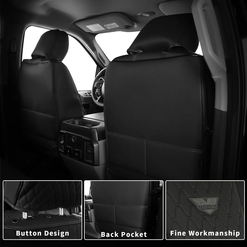 EKR Semi-Custom Deluxe 5-Seat Car Seat Covers Universal Fit Fits 80% Vehicles Waterproof Wear-Resistant Full Coverage Auto Seat Protectors Interior Upgrade for Toyota Honda Nissan Ford Kia Hyundai 2-Year Warranty Fathersdaygift