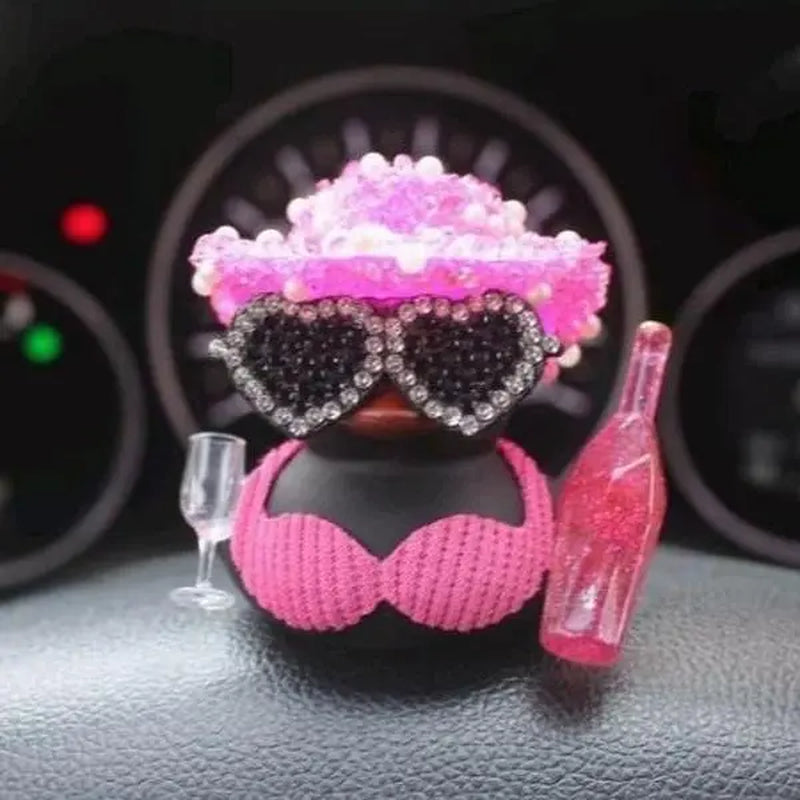 Exquisite Shiny Girl Duck(Need to Assemble)-Car Ornaments, Car Decorations, Valentine'S Day Gifts, Party Atmosphere Decoration