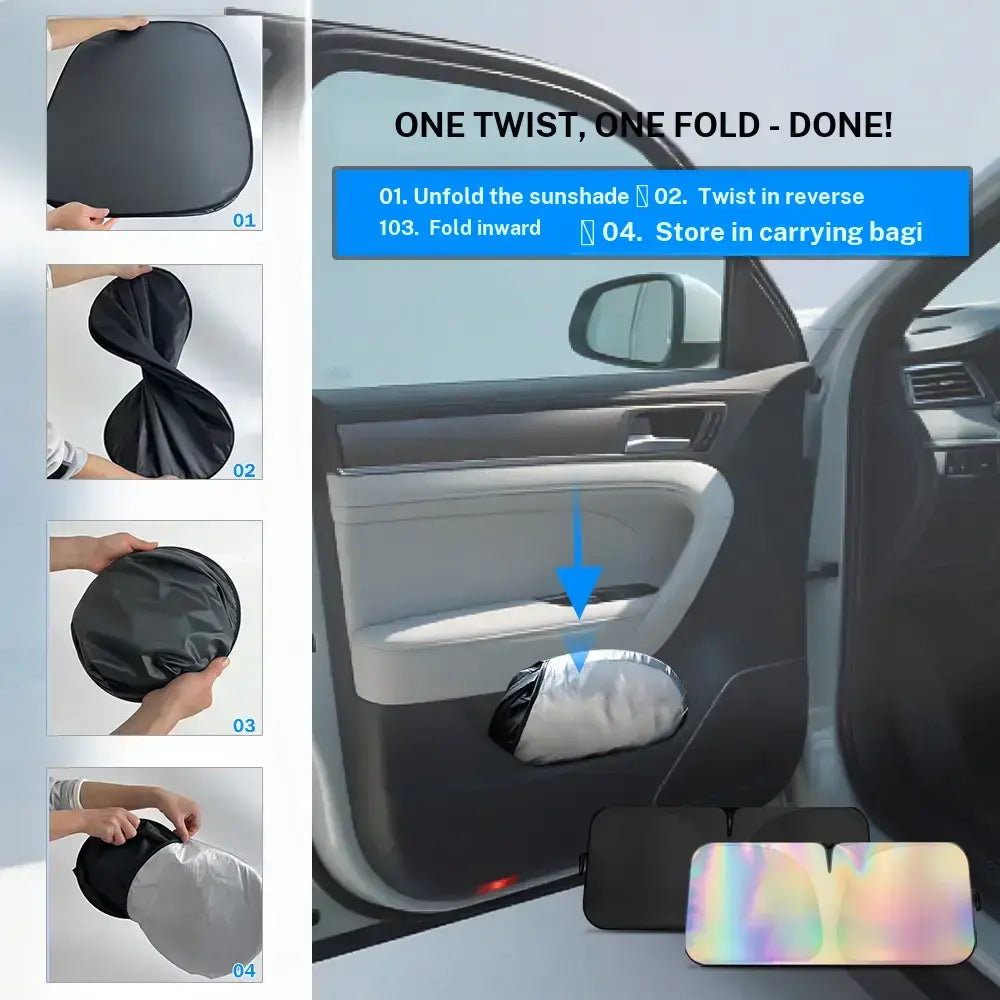 Laser Car Windshield Sun Shade | Reflector Sunshade Offers Ultimate Protection for Car Interior | Cool Reflective Sun Blocker Fits Sedan/Suvs, Mpvs. (57X29.5 In),Summervibes