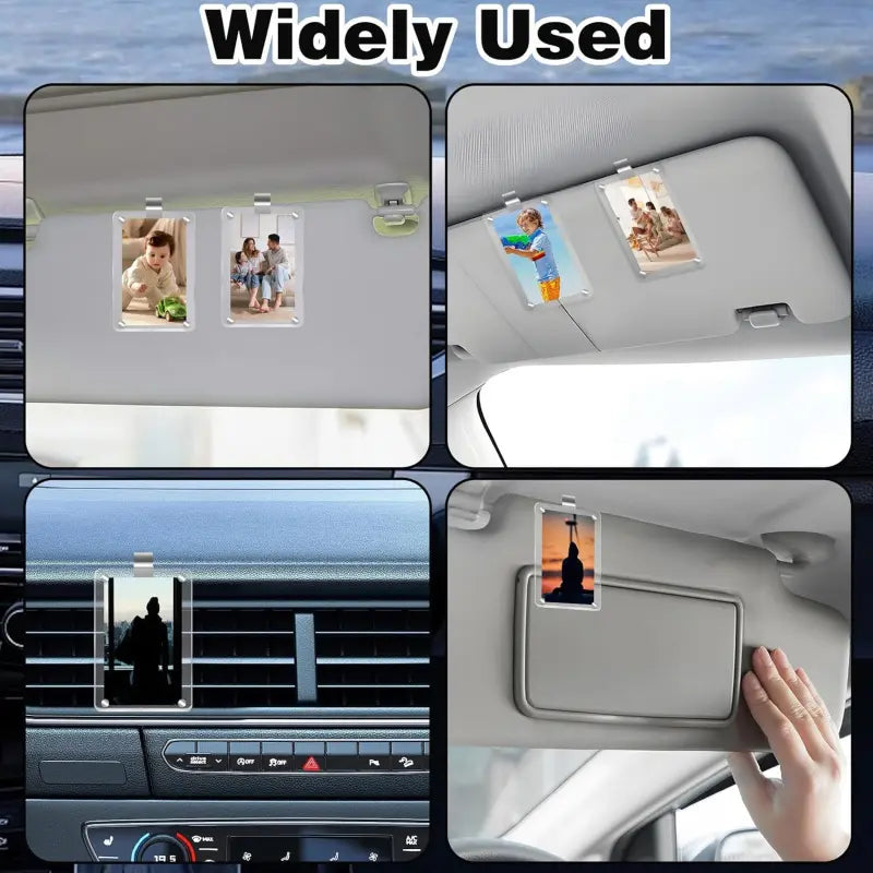2-Piece Car Picture Holder Set, Acrylic Magnetic Personalized Photo Holder Car Accessory and Visor Clip, Personalized Car Picture Frame Suitable for Adding Family or Personal Photos #GLOBAL PICKS