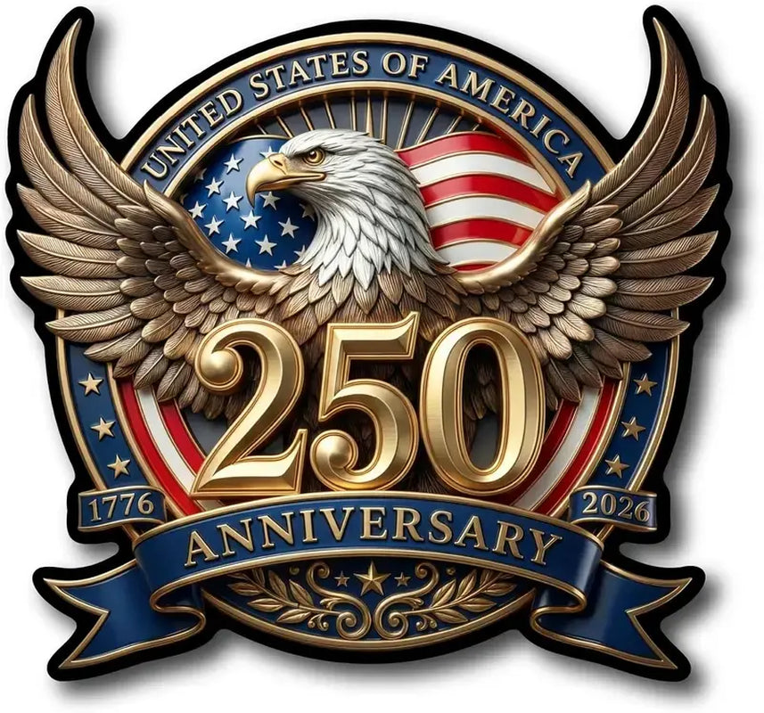 2PCS 250Th Anniversary USA Car Decal Sticker Patriotic 4Th of July Decorations 1776-2026 Vinyl for Car, Truck, Window, Laptop, 250 Years American Independence Bumper Stickers