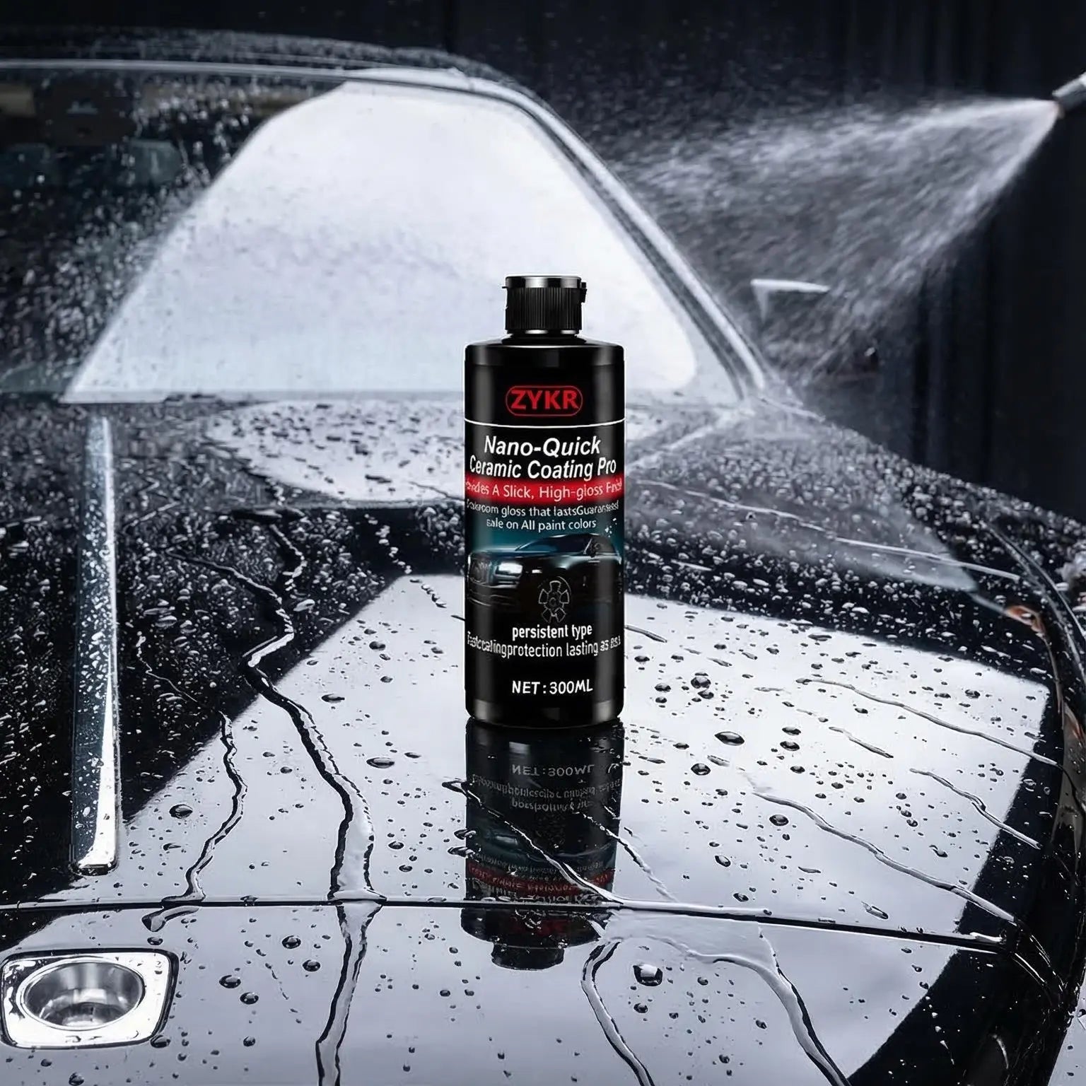 ZYKR Automotive Nano-Ceramic Coating Product Utilizes Advanced Ceramic Technology, Offering Dust-Proof and Water-Repellent Properties as Well as Long-Lasting Luster. Capacity: 300 Milliliters.