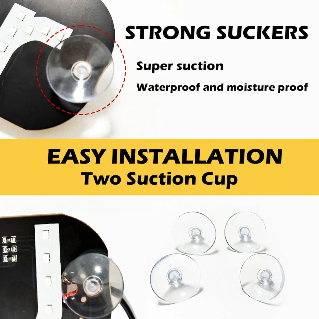 Car Interior Stickers Light Signs for Car, Glow Green Led Sign for Car Windshield, Decal Stickers with Suction Cups Flashing Hook Cab Indicator Illuminated Sign Decor, Switch Control by USB, Fit All Cars