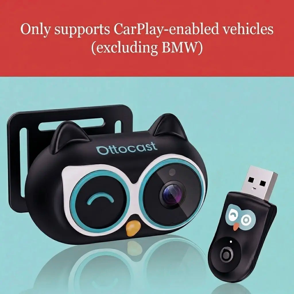 OTTOCAST Baby Camera for Car Wireless Carplay Adapter, 1080P HD Car Screen Display Rear Seat Monitor, 150° Wide Angle, No-Glow Night Vision, Safety for Kids & Infants
