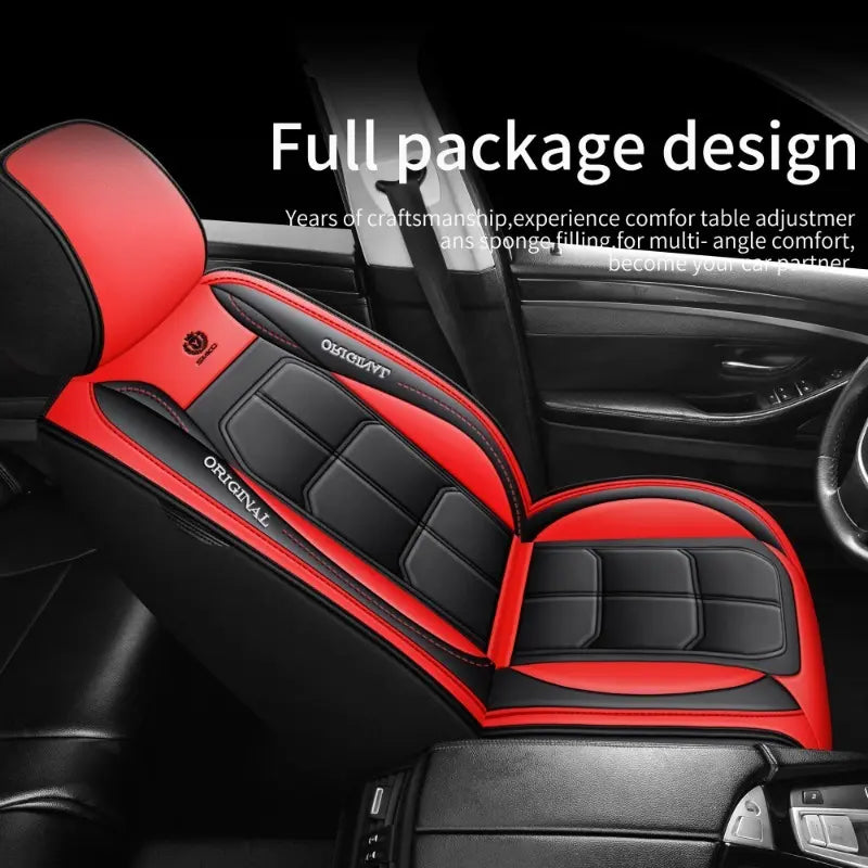 Universal Fit PU Leather Car Seat Cover 2PC Set Original Design for Comfort & Style Sleek Elegant Look Easy Installation