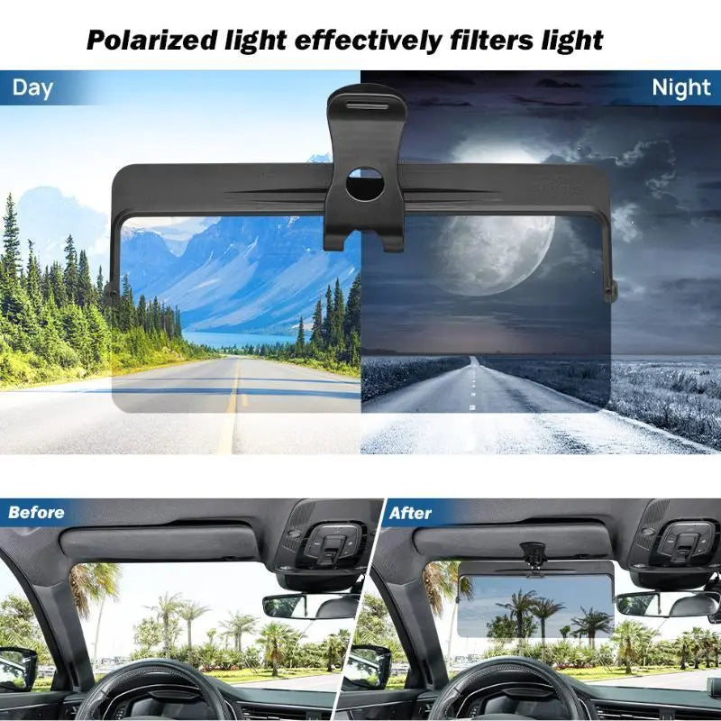 Autoshield Car Anti-Glare Visor Extender Sunlight & Headlight Shield Adjustable Universal Fit for Safer Day & Night Driving Reduces Glare Enhances Visibility