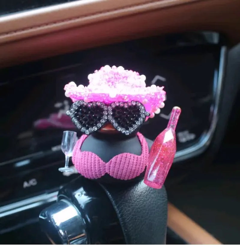 Exquisite Shiny Girl Duck(Need to Assemble)-Car Ornaments, Car Decorations, Valentine'S Day Gifts, Party Atmosphere Decoration