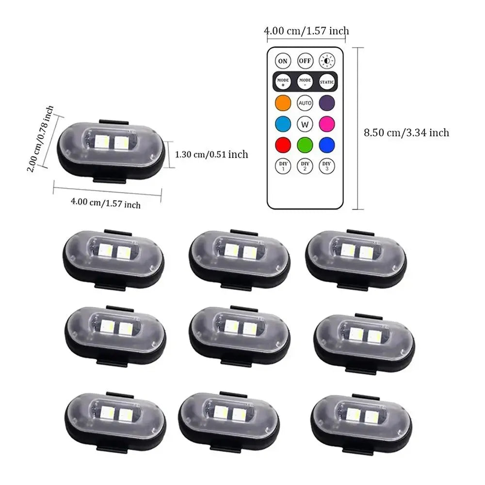 Car LED Light, Remote Control LED Strobe Light, Anti-Collision Aircraft Light Warning Light, Multifunctional Car Decorative Light, LED Car Ambient Light, Multiple Lighting Modes, Led Car Lights