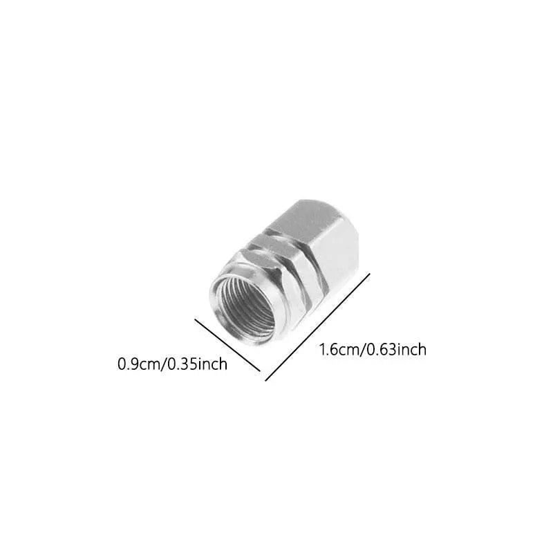 Car Tire Valve Caps, 4 Counts Universal Aluminum Alloy Tires Valves, Portable Dust Proof Tire Valves Suitable for Cars, Bicycles & Motorcycles, Tire Pressure Caps