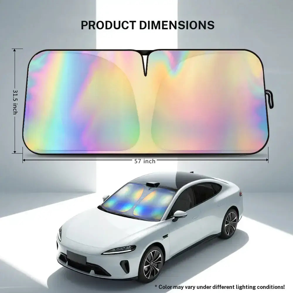 Laser Car Windshield Sun Shade | Reflector Sunshade Offers Ultimate Protection for Car Interior | Cool Reflective Sun Blocker Fits Sedan/Suvs, Mpvs. (57X29.5 In),Summervibes