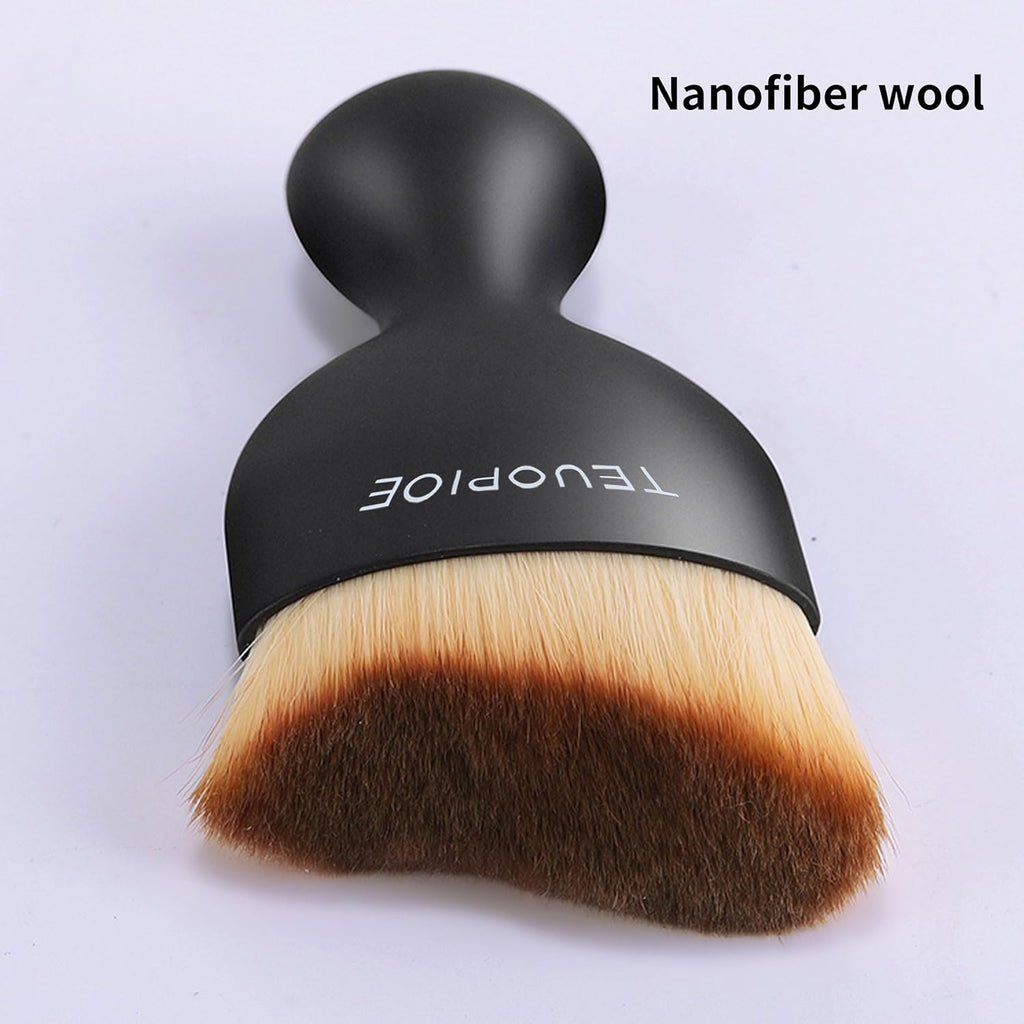 Professional Car Interior Cleaning Brush - Soft Hair Detailing Tool for Dusting Air Vents and Surfaces (Brown)