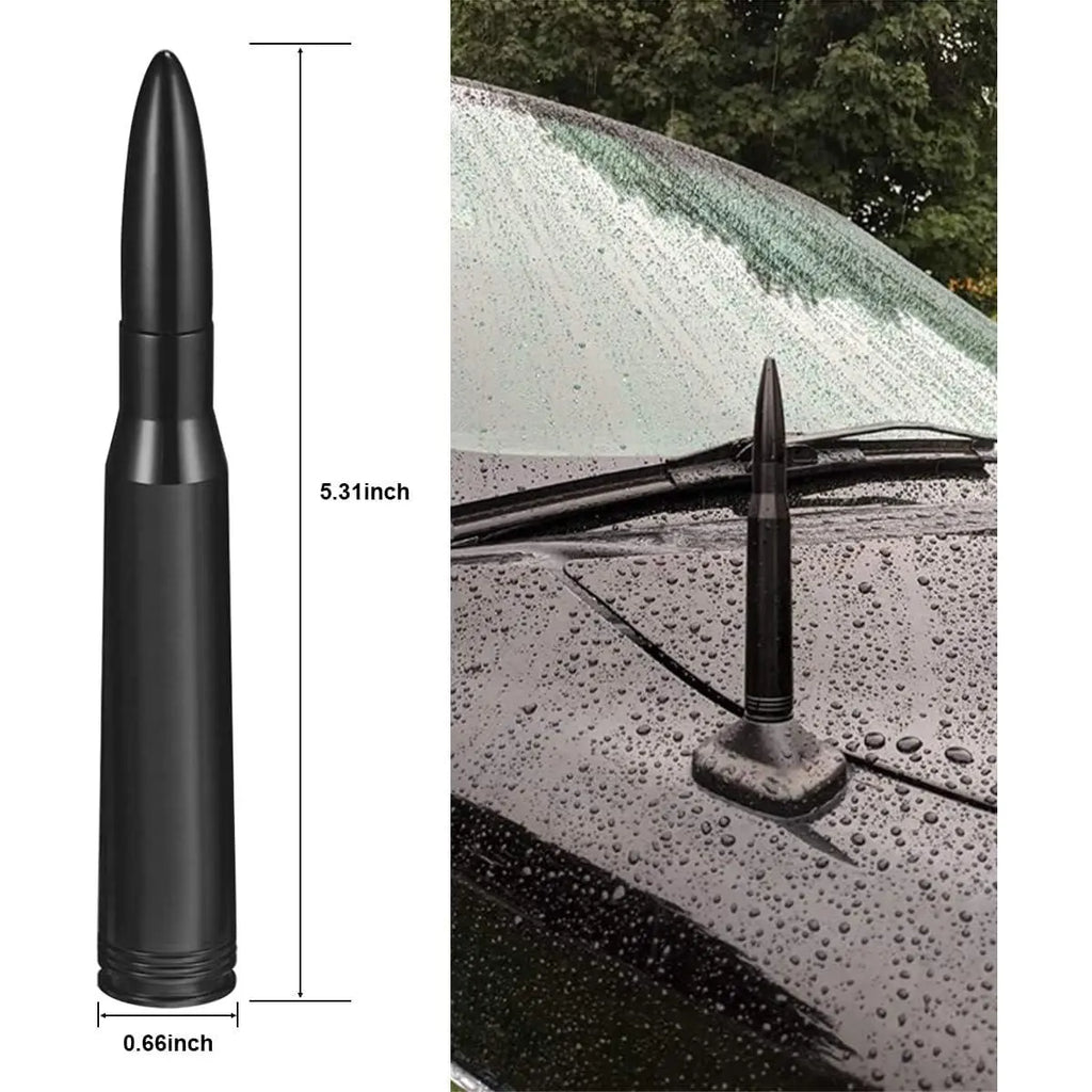 Bullet Antenna Mast Power Radio AM/FM Replacement Universal Car Radio Antenna, Cool Car Accessories Widely Compatible Compatible with Ford, Dodge, Chevrolet, GMC, Jeep, Toyota Truck Replacement Antenna