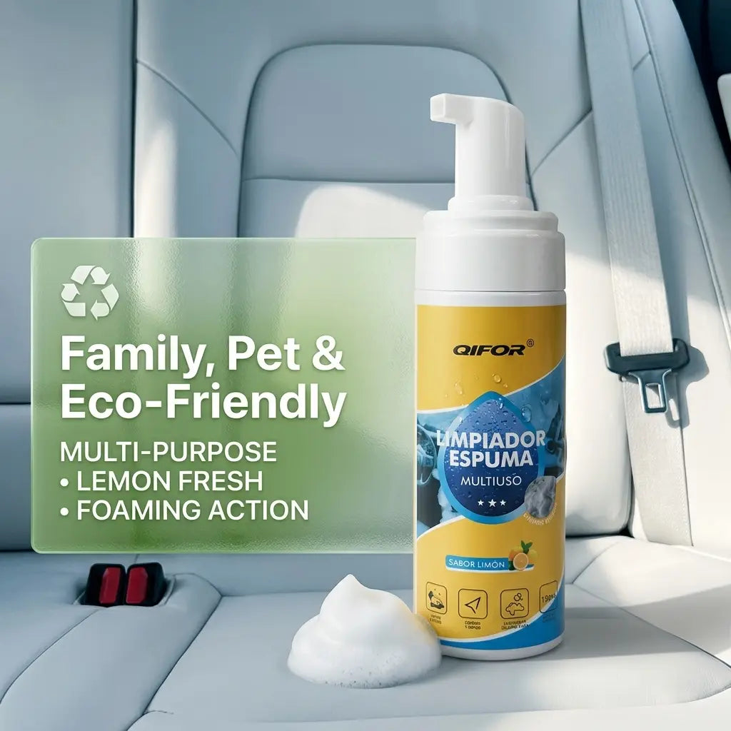 QIFOR 4-In-1 Multi-Enzyme Foam Spray Cleaner - Heavy Duty Deep Cleaning House & Car Detailing Products, Stain Removal for Car Interior & Sofa,Summervibes Outdoorfun Car Detailer