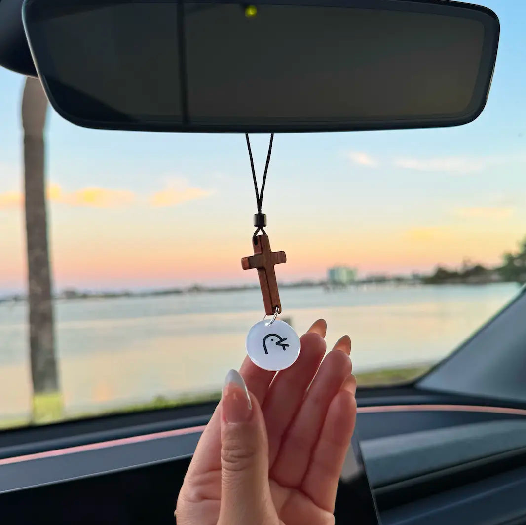 Yappy Bible Verse Car Rearview Hanging Cross Ornament, Daily Encouragement, Christian Accessories for Vehicle