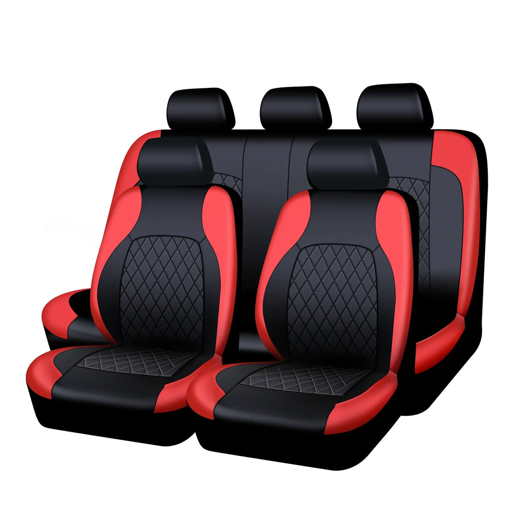 Universal Car Seat Covers 1 Set 5 Seats for Car Front & Rear Seat Covers, PU Leather Waterproof Automotive Seat Protectors, Fits Most Vehicles, Car Interior Accessories
