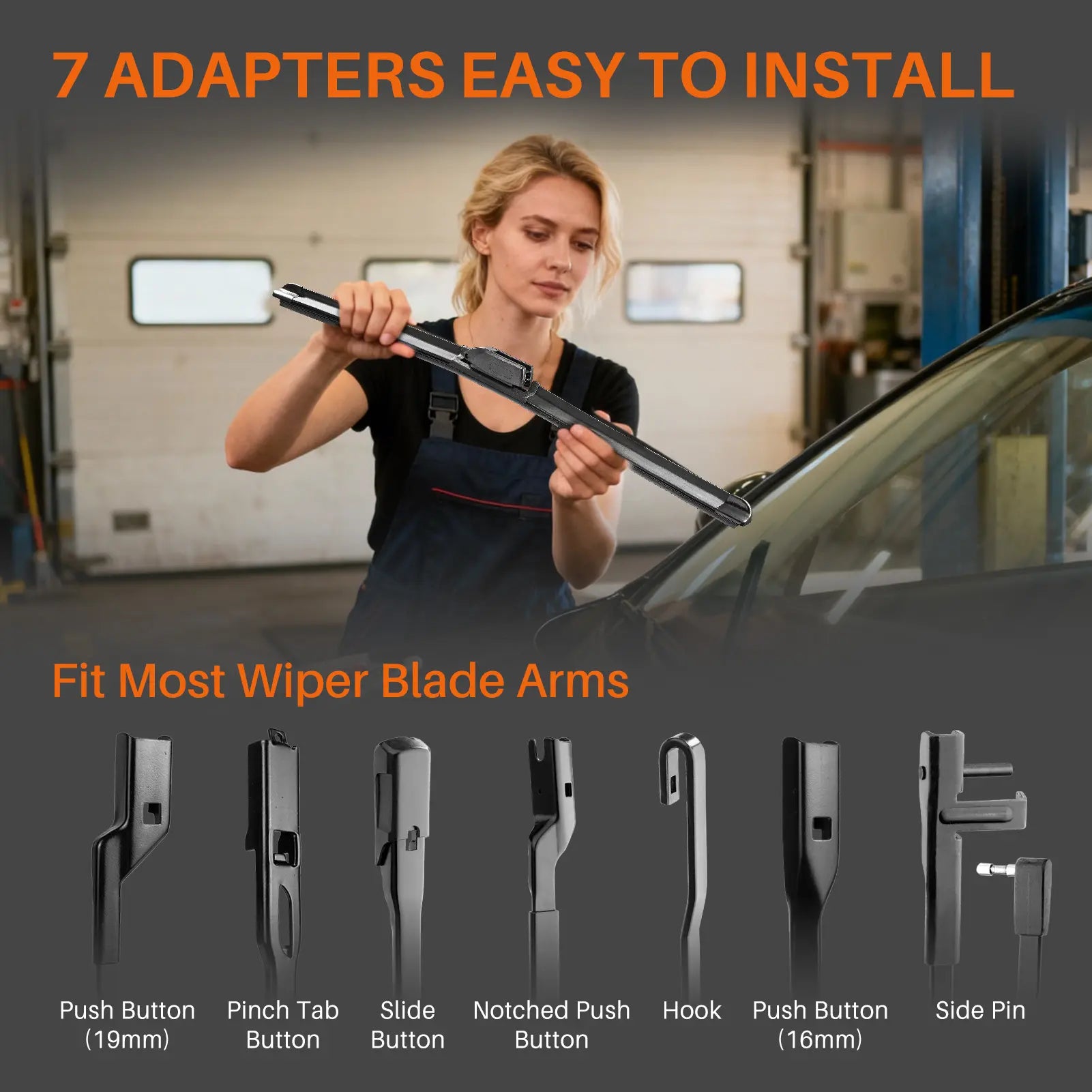 DOG TAIL 2-In-1 Water Repellent Silicone Wiper Blades(Pack of 2) ,Durable Refill Kit with Multiple Adapters, Automotive Replacement Front Windshield Wiper Blades Set for My Car with Water Repellency Formula Dropclear Fathersdaygift
