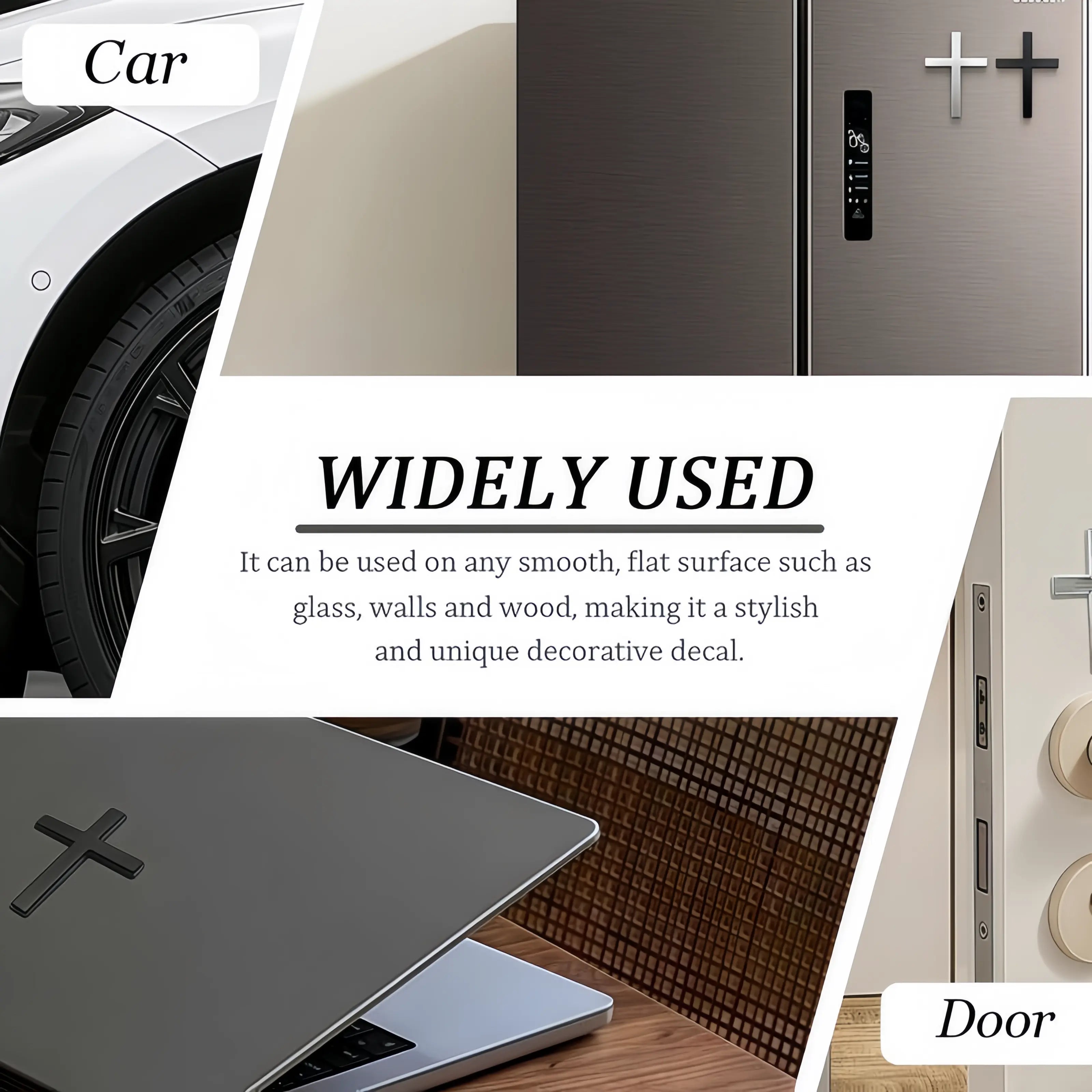 Two Pcs 3D Cross Sticker Christian Car Exterior Decorative Sticker Universal Car Accessories for Motorcycle & SUV Emblem Badge Decal Decoration Two Pcs No Warranty