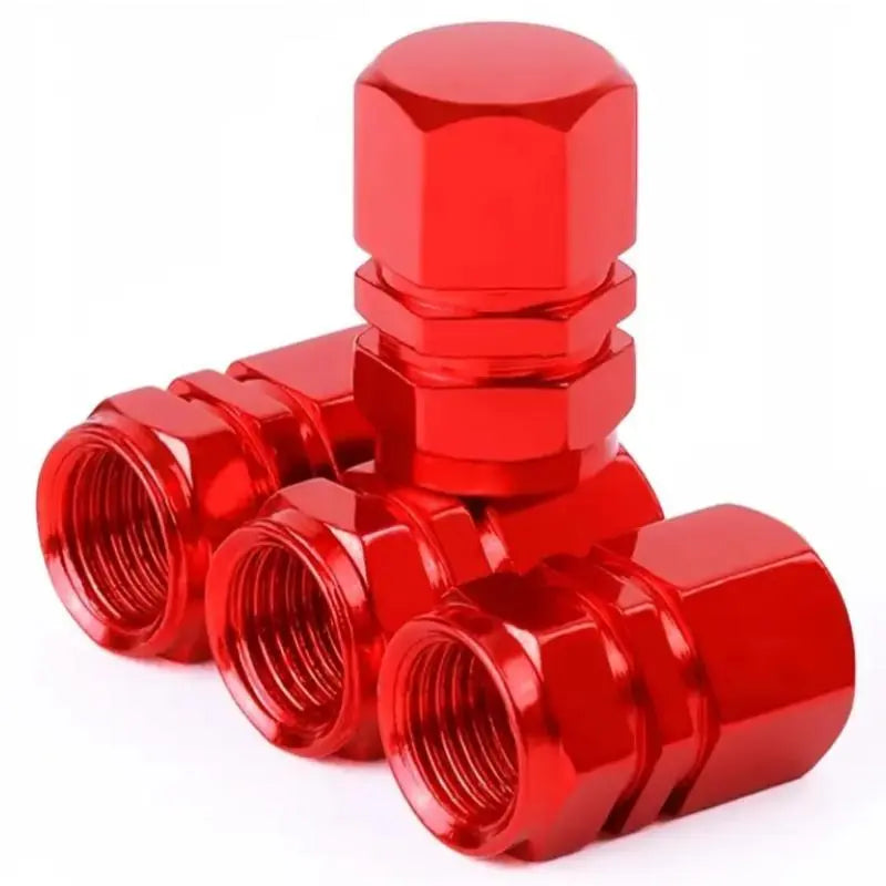 Car Tire Valve Caps, 4 Counts Universal Aluminum Alloy Tires Valves, Portable Dust Proof Tire Valves Suitable for Cars, Bicycles & Motorcycles, Tire Pressure Caps