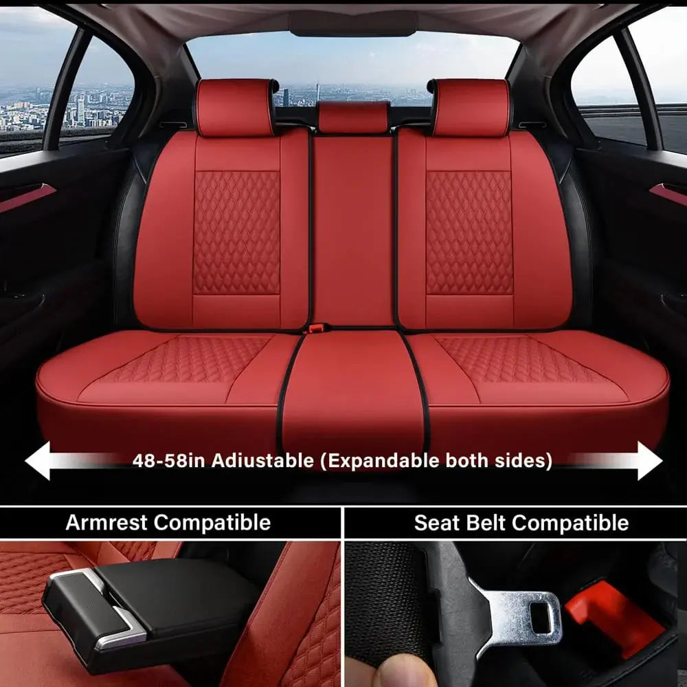 【Coverado】Universal 5-Seater Car Seat Cover Fit Premium Leather Waterproof Auto Seat Protectors B-8859 NAPA Seat Cover Full Coverage Interior Interior PU Leather Sedan Seat Cover Universal Car Seat Coverauto Napa Leath Stylish Upgrade Seat Cover
