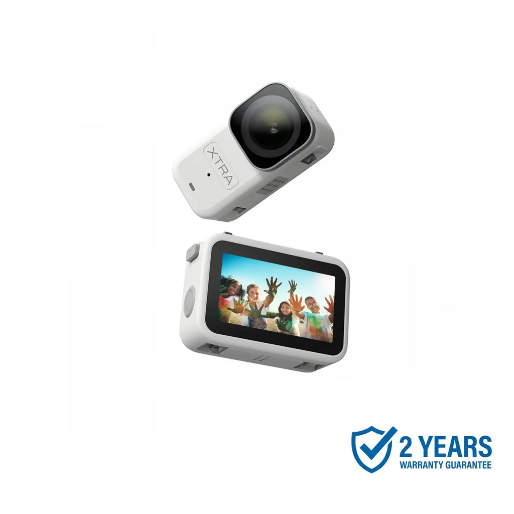 Xtra Atto Wearable 4K Action Camera, 54 G, Light and Compact, 1/1.3″ Sensor, 4K/60Fps Video, 220‑Min Max Recording, 5-Min Pre-Recording, Built-In Stabilization, 128GB Storage, 600Mb/S Fast Transfer