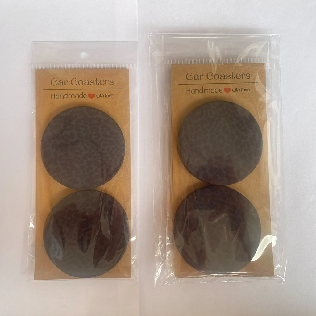 2 or 4 Pcs Leopard Print Car Interior Coasters, Absorbent Neoprene, Easy to Clean, Gift for Him or Her, Car Accessories, Car Essentials