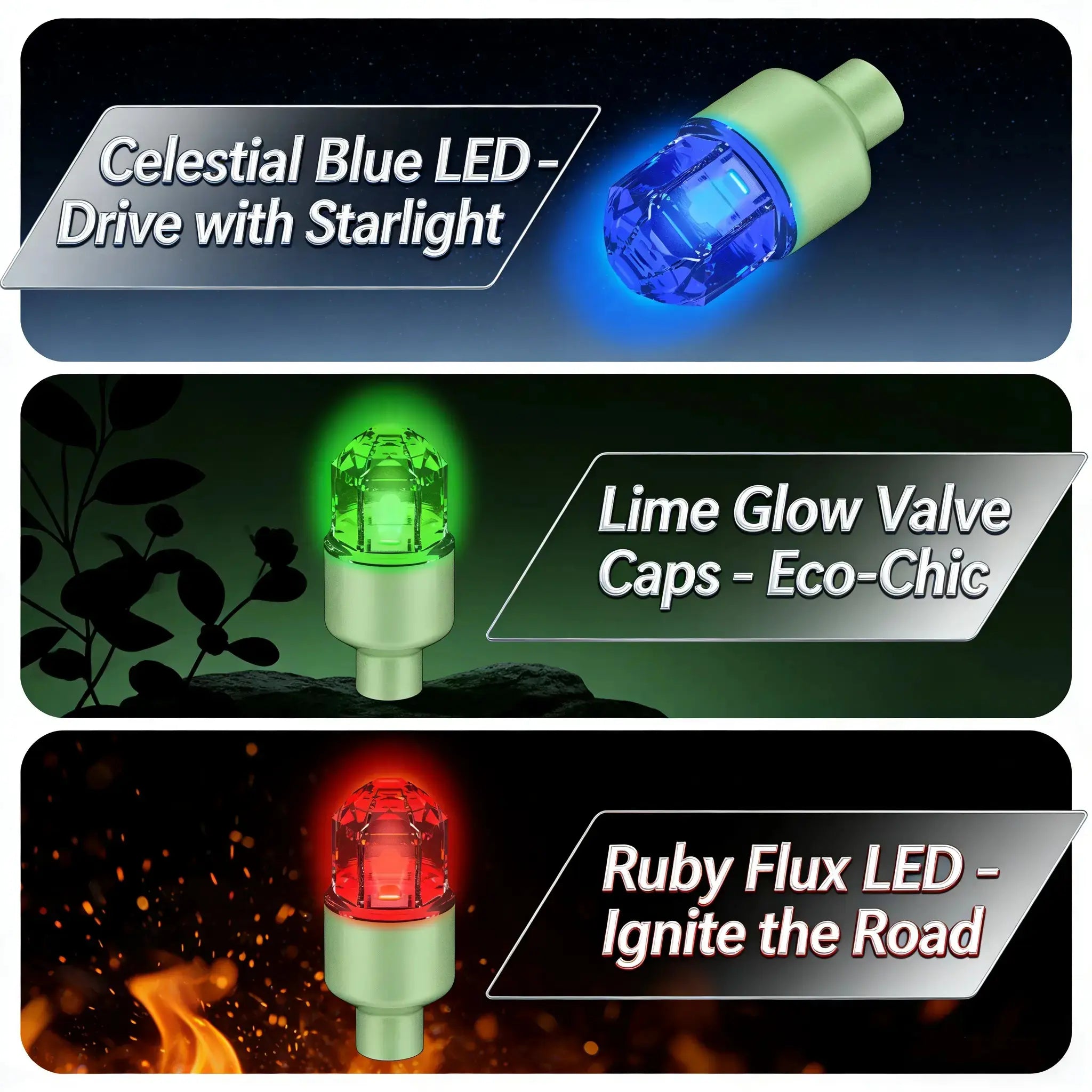 LED Wheel Light Waterproof Luminous Car Tire Valve Caps Vibration-Sensitive LED Tire Valve Cap-Bicycle Car Motorcycle Tire Led,Summervibes