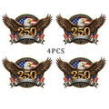 4PCS USA 250Th Anniversary Car Decal – 1776-2026 Patriotic American Flag Vinyl Stickers, Independence Day 4Th of July Decoration for Car Truck Window Laptop
