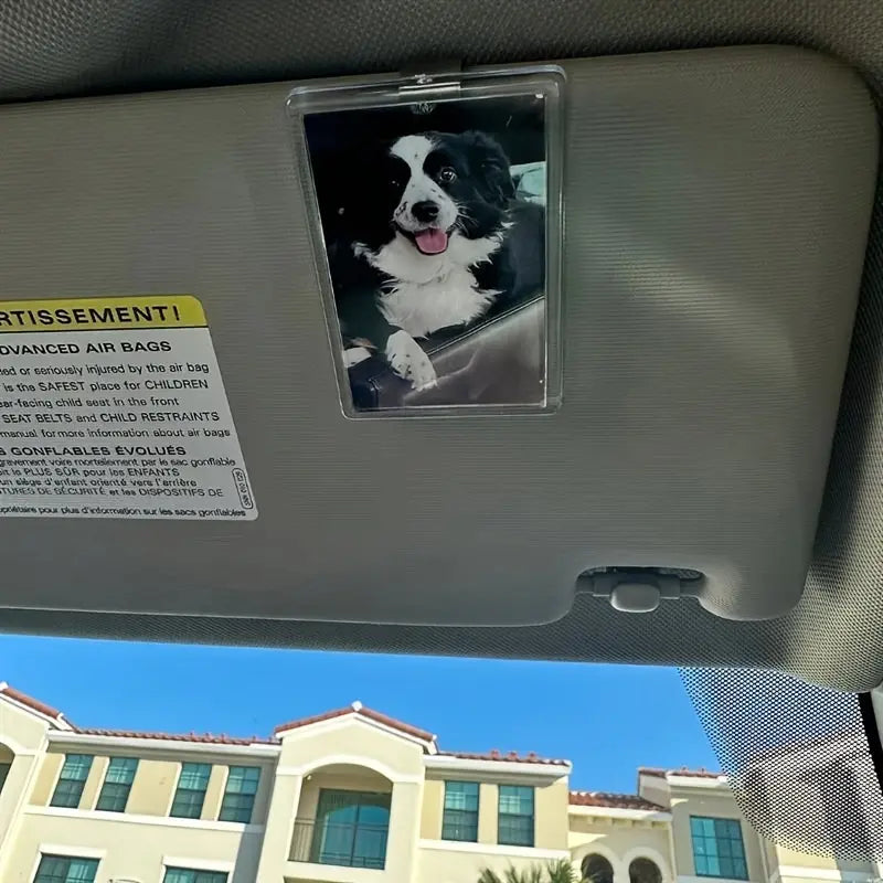 2-Piece Car Picture Holder Set, Acrylic Magnetic Personalized Photo Holder Car Accessory and Visor Clip, Personalized Car Picture Frame Suitable for Adding Family or Personal Photos #GLOBAL PICKS