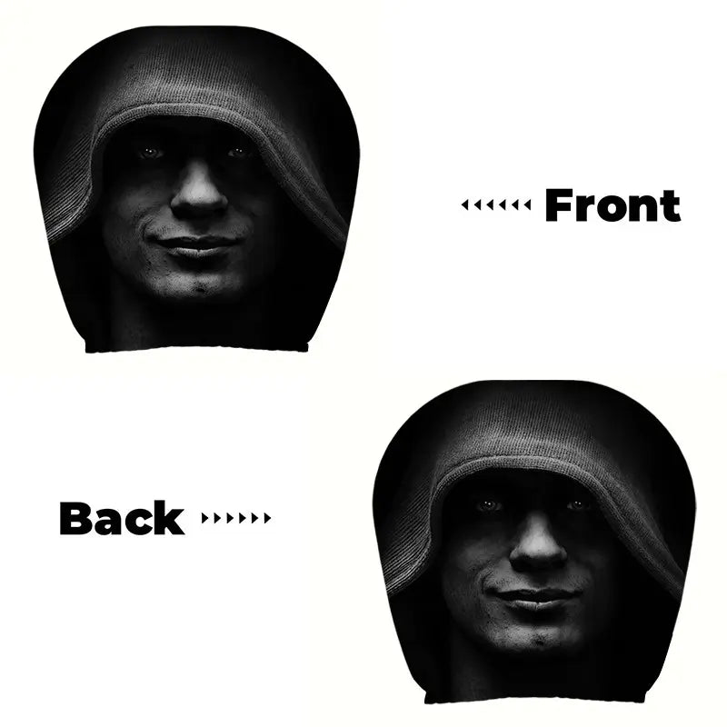 2 Pcs 11 X 10.2 Inch Mysterious Hooded Figure Pattern Car Headrest Covers, Car Seat Decorative, Universal Easy-To-Install and Durable Car Interior Seat Accessories, Ideal Gifts for Daily Commutes, Travel and Car Enthusiasts, 0112LYY
